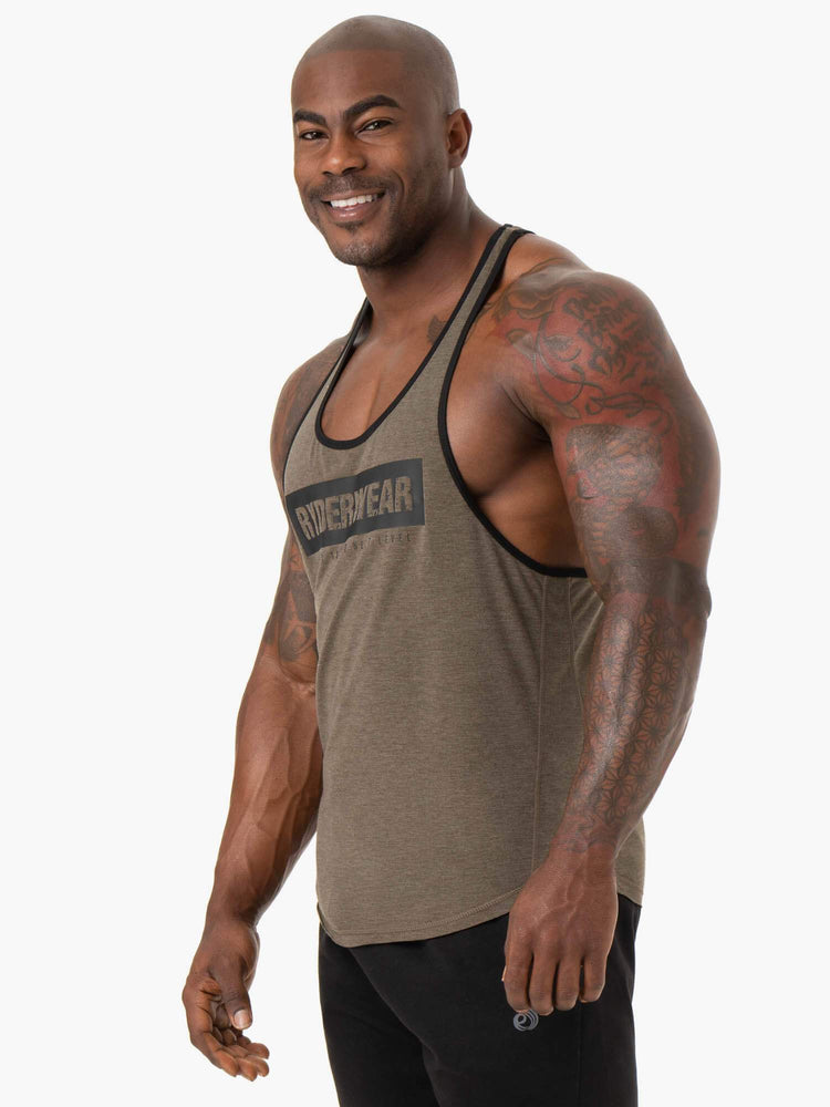 Debardeur Ryderwear Iron Stringer T-Back Kaki Homme | FQZ-60618848