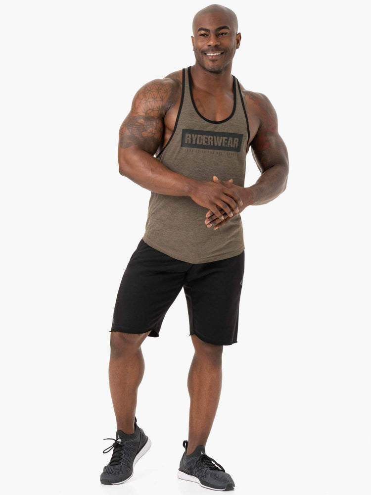 Debardeur Ryderwear Iron Stringer T-Back Kaki Homme | FQZ-60618848