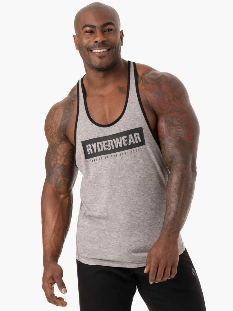 Debardeur Ryderwear Iron Stringer T-Back Grise Homme | LXI-45764467