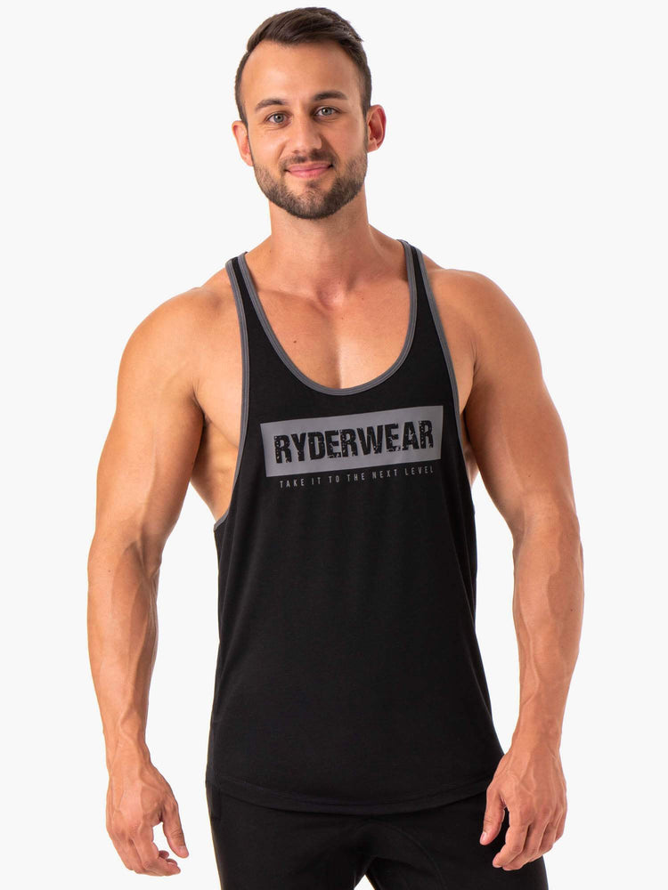 Debardeur Ryderwear Iron Stringer T-Back Noir Homme | YAI-07242874