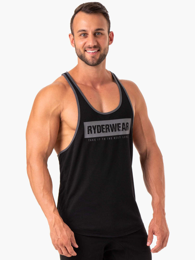 Debardeur Ryderwear Iron Stringer T-Back Noir Homme | YAI-07242874