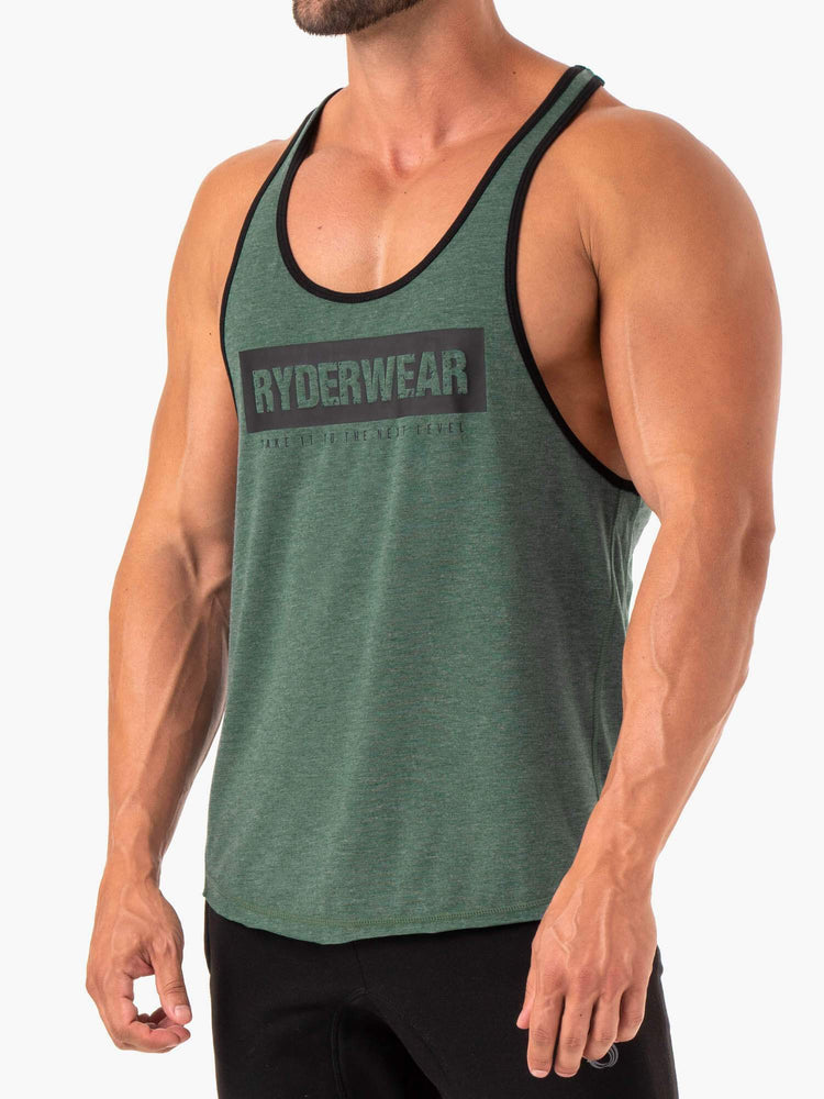 Debardeur Ryderwear Iron Stringer T-Back Vert Homme | GSJ-24032745