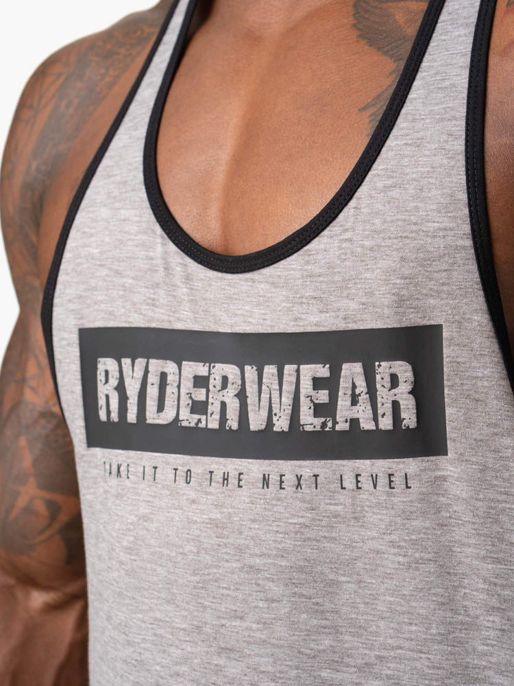 Debardeur Ryderwear Iron Stringer T-Back Grise Homme | LXI-45764467