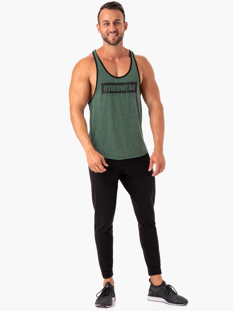 Debardeur Ryderwear Iron Stringer T-Back Vert Homme | GSJ-24032745