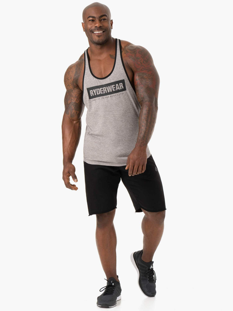 Debardeur Ryderwear Iron Stringer T-Back Grise Homme | LXI-45764467