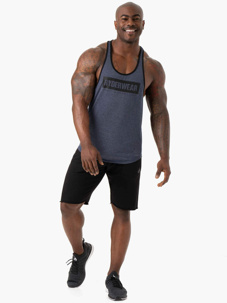 Debardeur Ryderwear Iron Stringer T-Back Bleu Marine Homme | CID-31163873