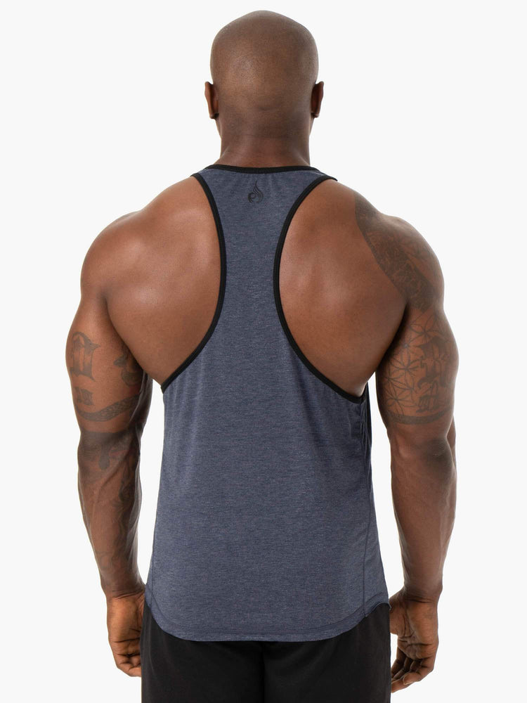 Debardeur Ryderwear Iron Stringer T-Back Bleu Marine Homme | CID-31163873