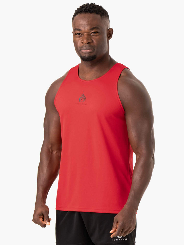 Debardeur Ryderwear Heighten Mesh Regular Rouge Homme | HTR-15698188