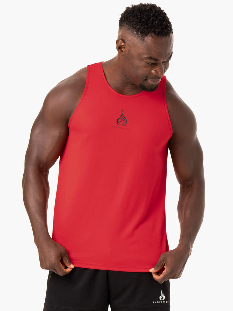 Debardeur Ryderwear Heighten Mesh Regular Rouge Homme | HTR-15698188