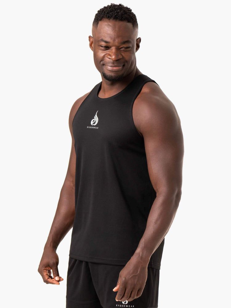 Debardeur Ryderwear Heighten Mesh Regular Noir Homme | WQU-54378478