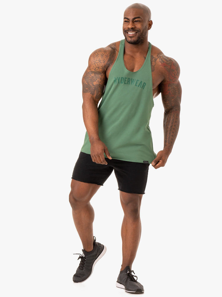 Debardeur Ryderwear Force Stringer T-Back Vert Homme | ACS-25482254