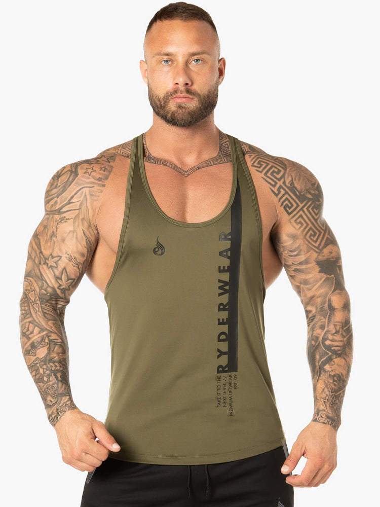 Debardeur Ryderwear Evo T-Back Stringer Kaki Homme | BLW-52836160