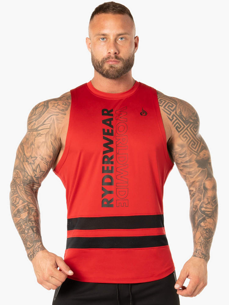 Debardeur Ryderwear Evo Mesh Baller Rouge Homme | ZBL-44262043