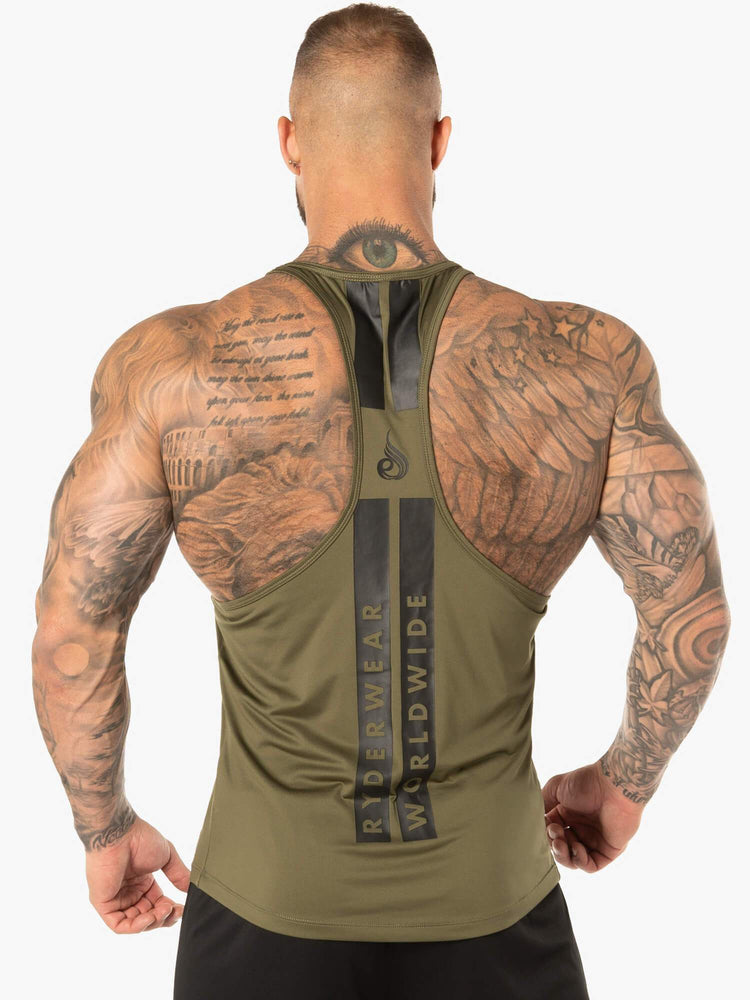 Debardeur Ryderwear Evo T-Back Stringer Kaki Homme | BLW-52836160