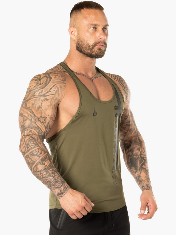 Debardeur Ryderwear Evo T-Back Stringer Kaki Homme | BLW-52836160