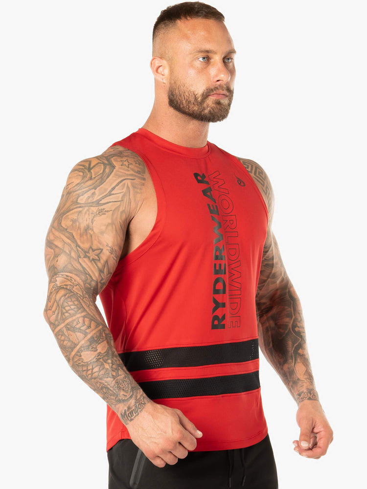 Debardeur Ryderwear Evo Mesh Baller Rouge Homme | ZBL-44262043