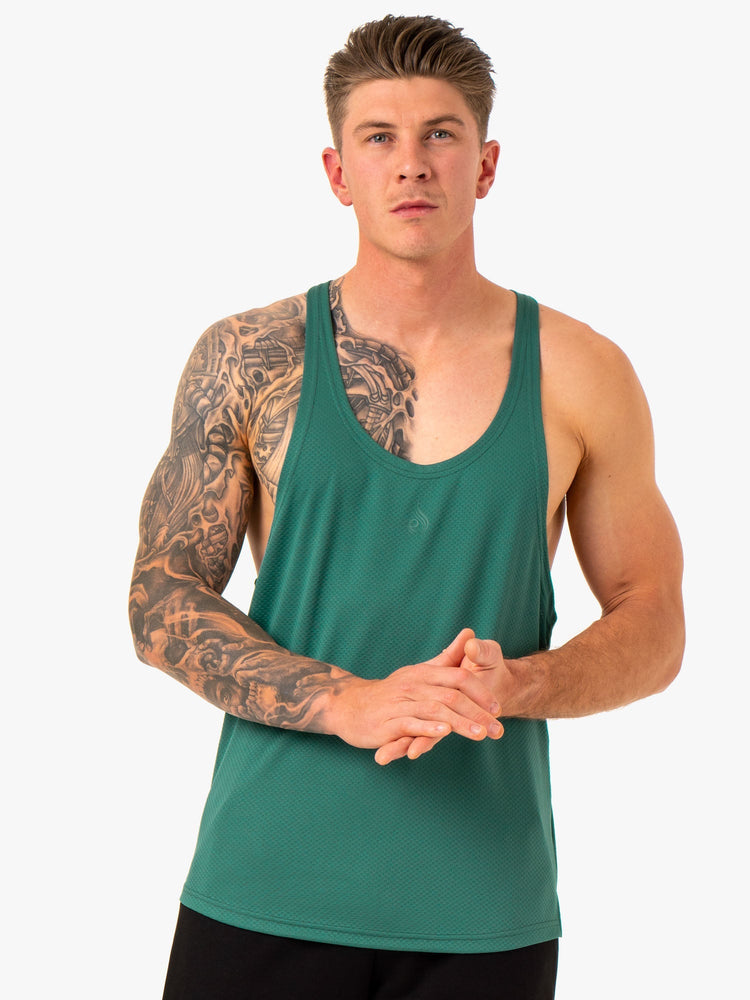 Debardeur Ryderwear Enhance Stringer T-Back Vert Homme | CLJ-13515567