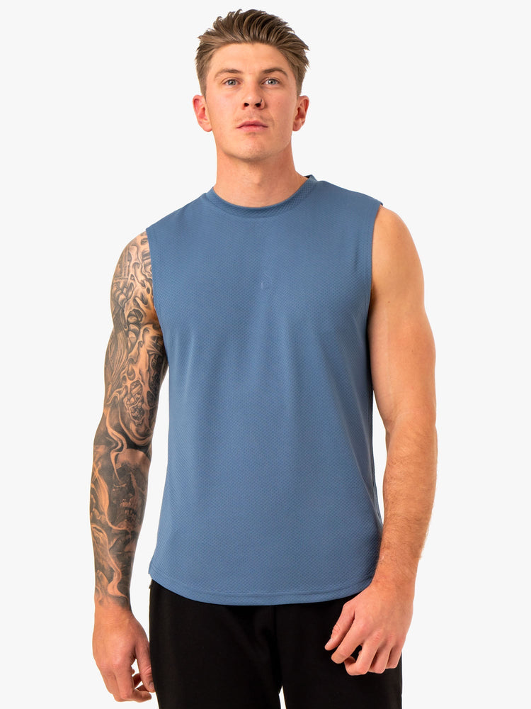 Debardeur Ryderwear Enhance Muscle Bleu Homme | MVS-92375061