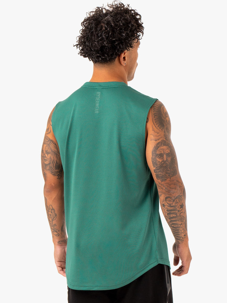 Debardeur Ryderwear Enhance Muscle Vert Homme | YVO-59233454