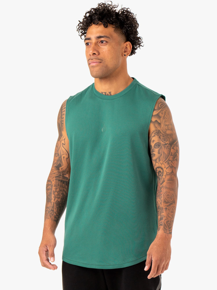 Debardeur Ryderwear Enhance Muscle Vert Homme | YVO-59233454