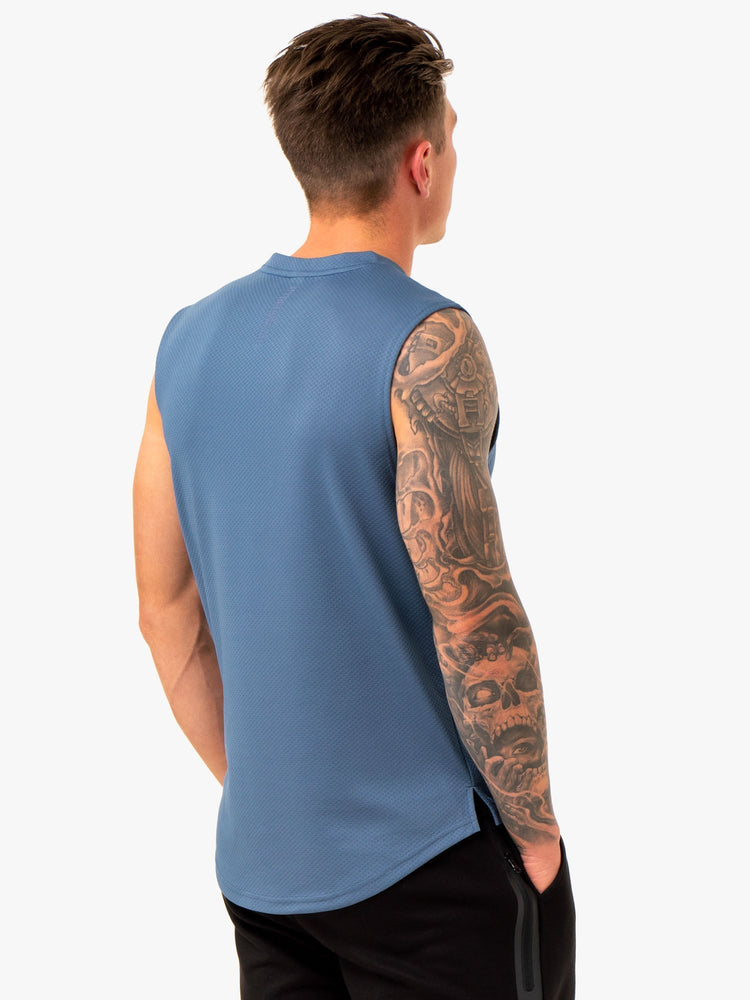 Debardeur Ryderwear Enhance Muscle Bleu Homme | MVS-92375061