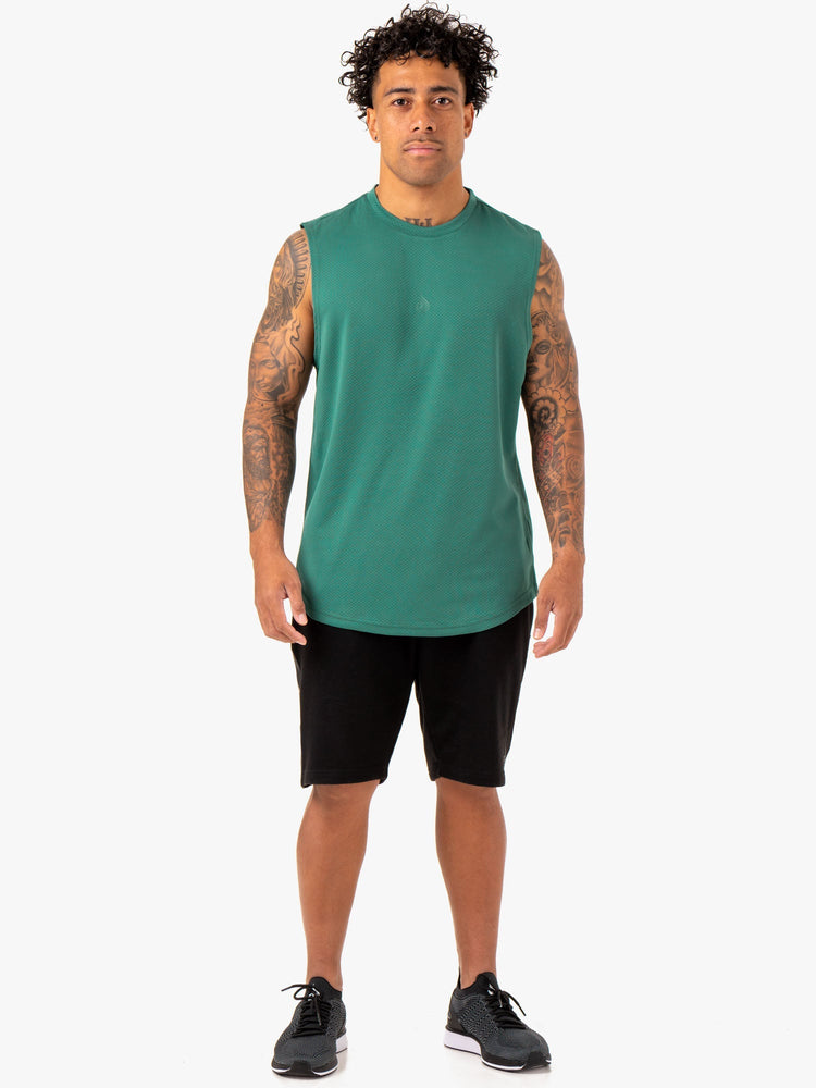 Debardeur Ryderwear Enhance Muscle Vert Homme | YVO-59233454