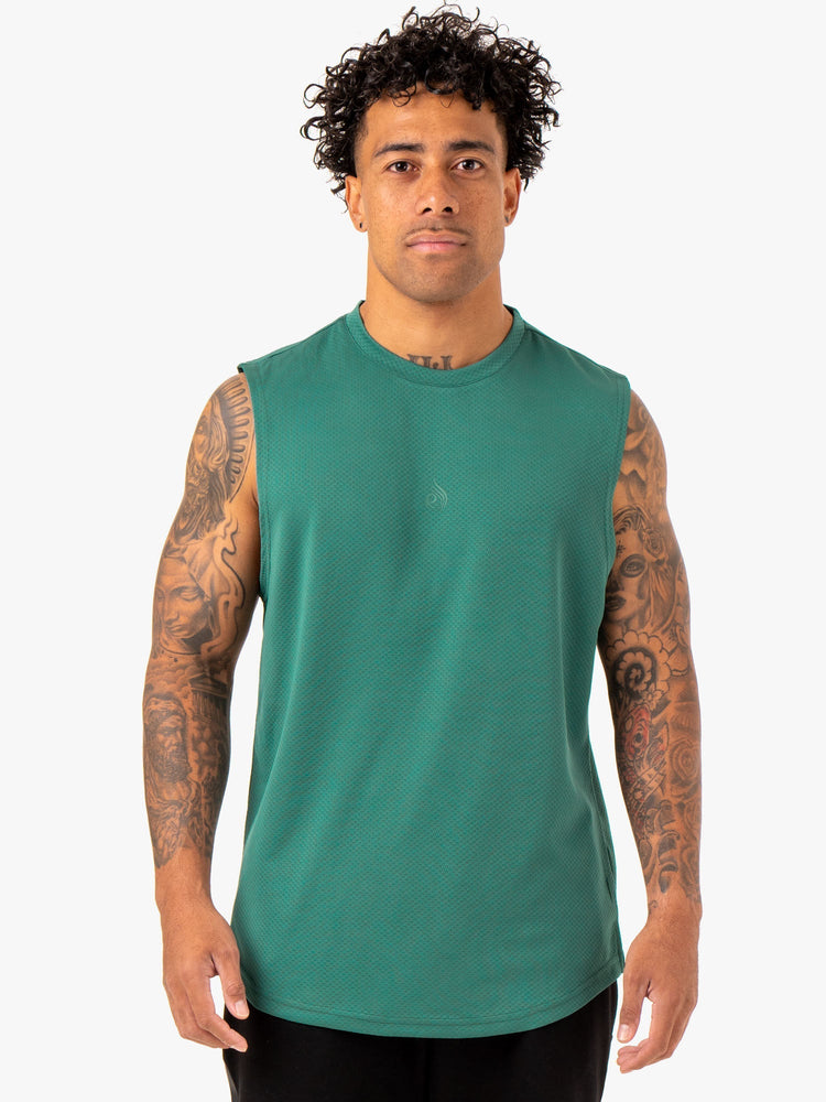 Debardeur Ryderwear Enhance Muscle Vert Homme | YVO-59233454