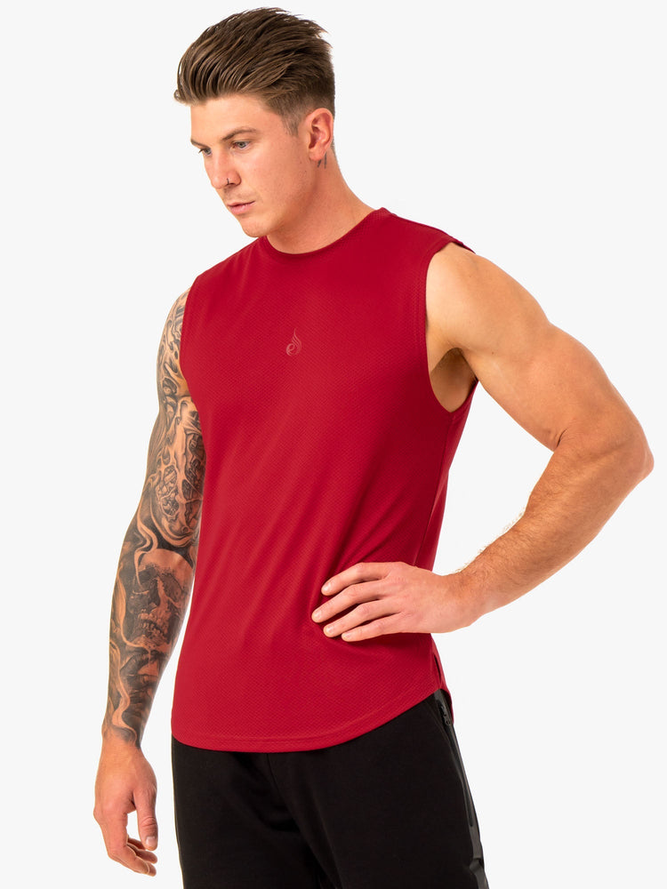 Debardeur Ryderwear Enhance Muscle Bordeaux Homme | PRT-62291847