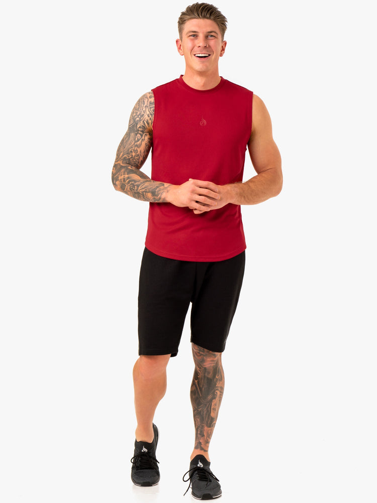 Debardeur Ryderwear Enhance Muscle Bordeaux Homme | PRT-62291847