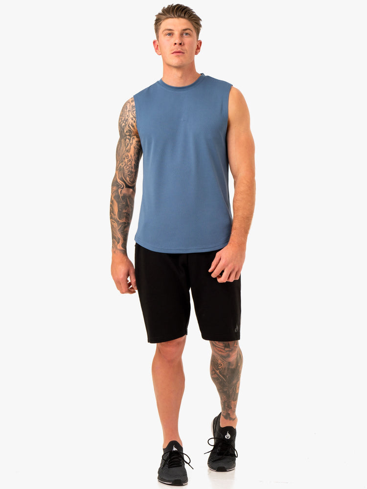 Debardeur Ryderwear Enhance Muscle Bleu Homme | MVS-92375061