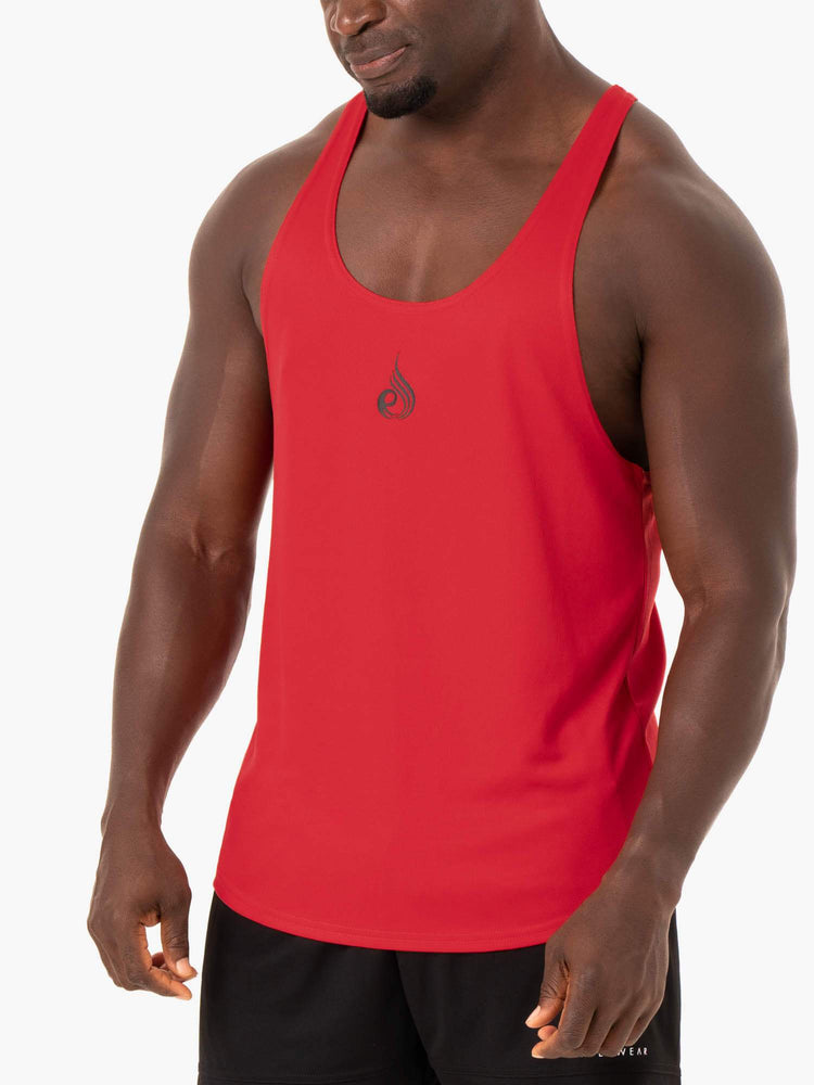 Debardeur Ryderwear Define Mesh T-Back Rouge Homme | FOS-75821321