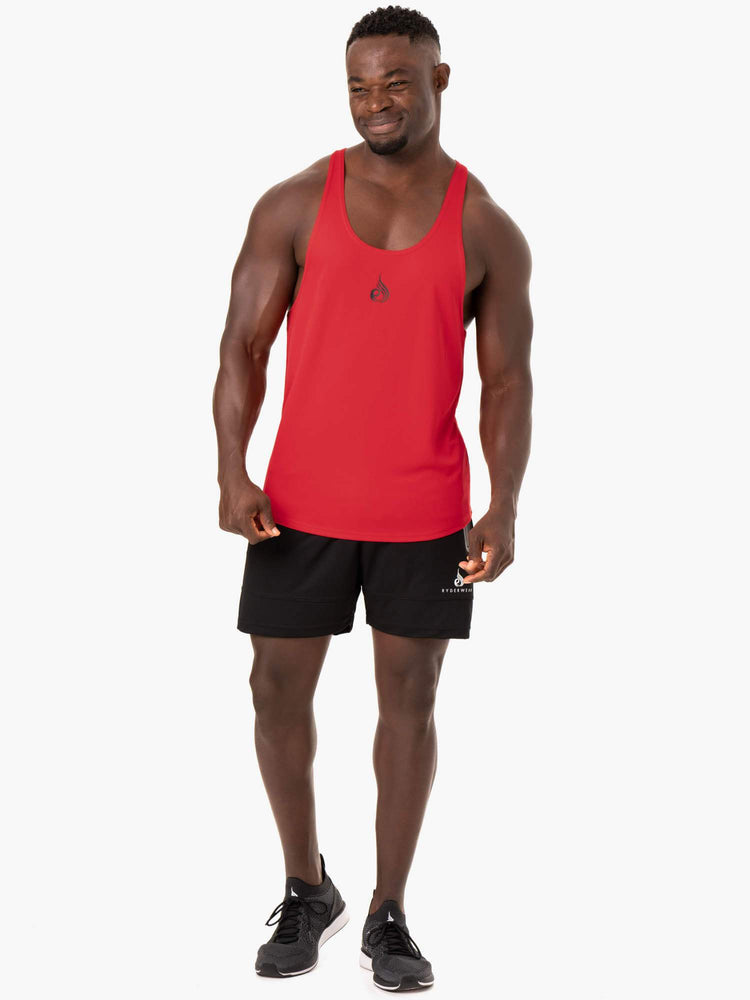 Debardeur Ryderwear Define Mesh T-Back Rouge Homme | FOS-75821321