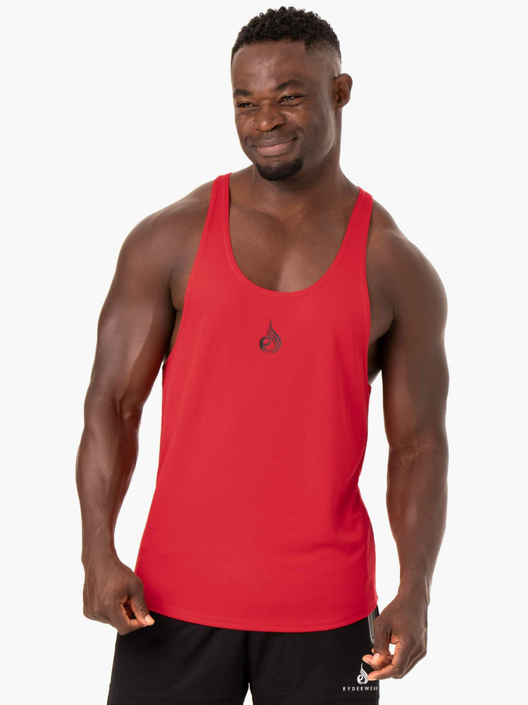 Debardeur Ryderwear Define Mesh T-Back Rouge Homme | FOS-75821321