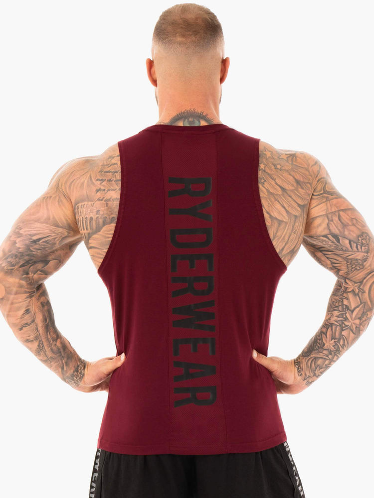 Debardeur Ryderwear Athletic Cut Bordeaux Homme | EHM-82565042