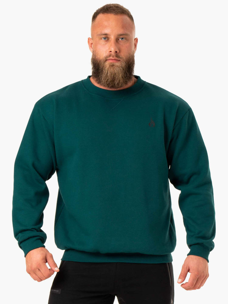 T Shirts Ryderwear Reset Fleece Crew Neck Turquoise Homme | DNN-00015665