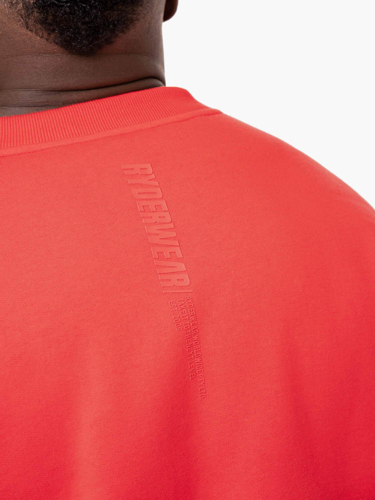 T Shirts Ryderwear Reset Fleece Crew Neck Rouge Homme | HCW-12974336