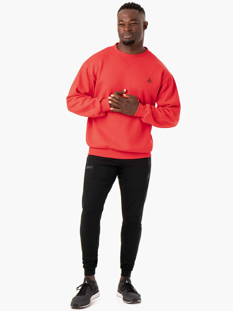 T Shirts Ryderwear Reset Fleece Crew Neck Rouge Homme | HCW-12974336