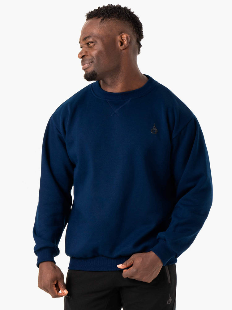 T Shirts Ryderwear Reset Fleece Crew Neck Bleu Homme | TAE-32517195