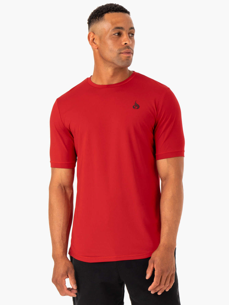 T Shirts Ryderwear Optimal Mesh Rouge Homme | EVV-68372598