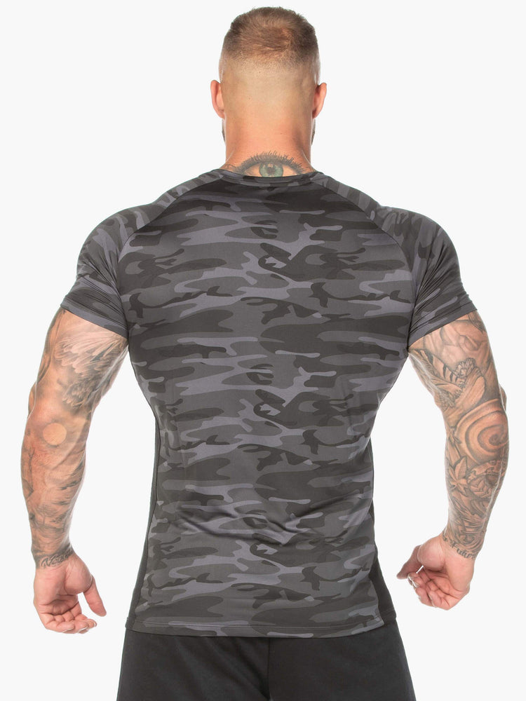 T Shirts Ryderwear Camo Mesh Noir Homme | VME-10182292