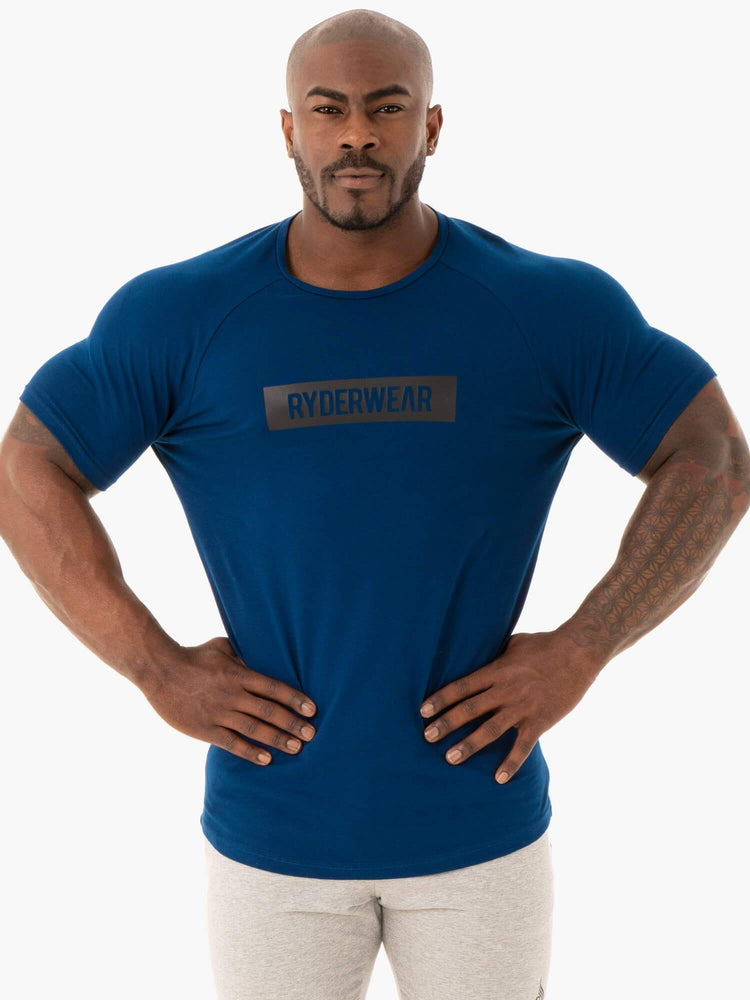 T Shirts Ryderwear Base Bleu Marine Homme | TCI-45037731