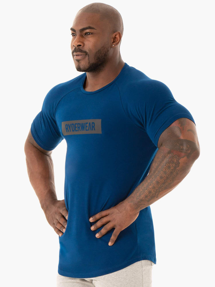 T Shirts Ryderwear Base Bleu Marine Homme | TCI-45037731