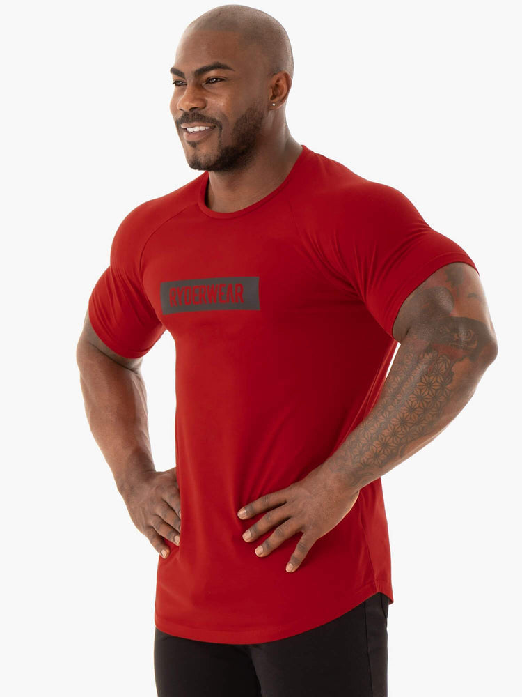 T Shirts Ryderwear Base Rouge Homme | BWH-48632881