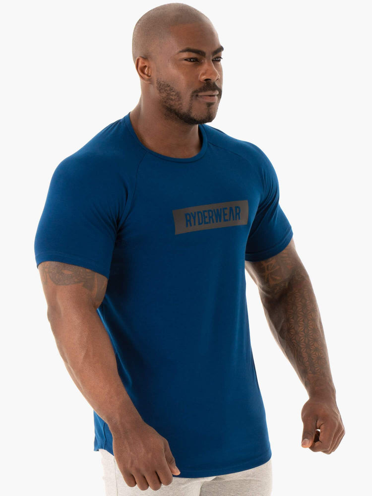 T Shirts Ryderwear Base Bleu Marine Homme | TCI-45037731