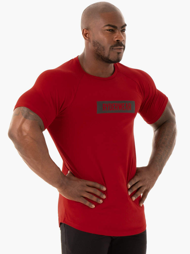 T Shirts Ryderwear Base Rouge Homme | BWH-48632881