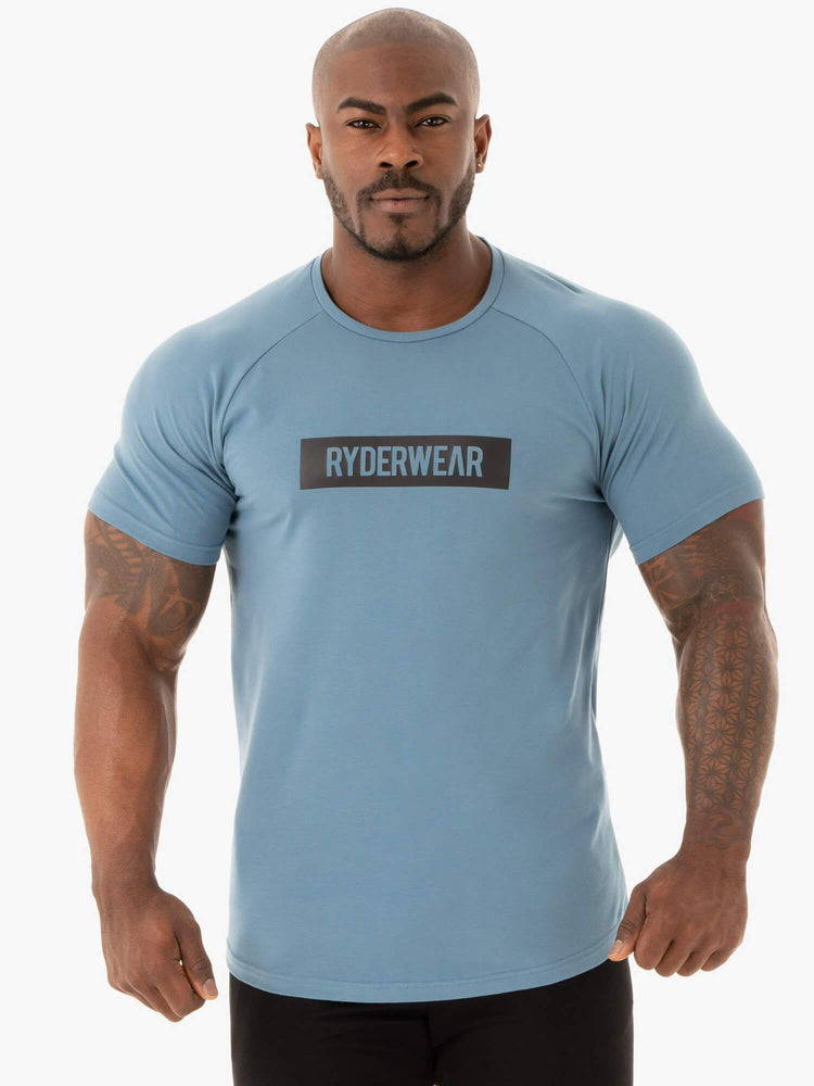 T Shirts Ryderwear Base Bleu Homme | SHP-88433862