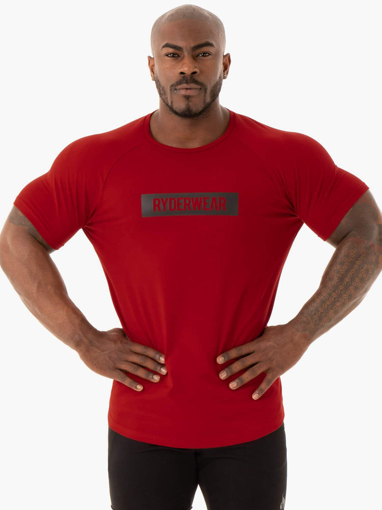 T Shirts Ryderwear Base Rouge Homme | BWH-48632881