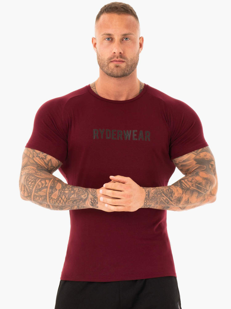 T Shirts Ryderwear Active Bordeaux Homme | VDD-28686115