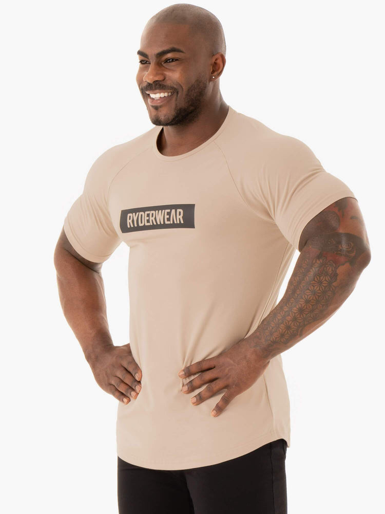 T Shirts Ryderwear Base Marron Homme | YFR-42932152