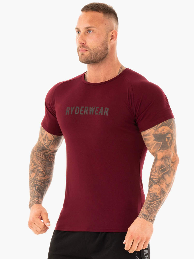 T Shirts Ryderwear Active Bordeaux Homme | VDD-28686115